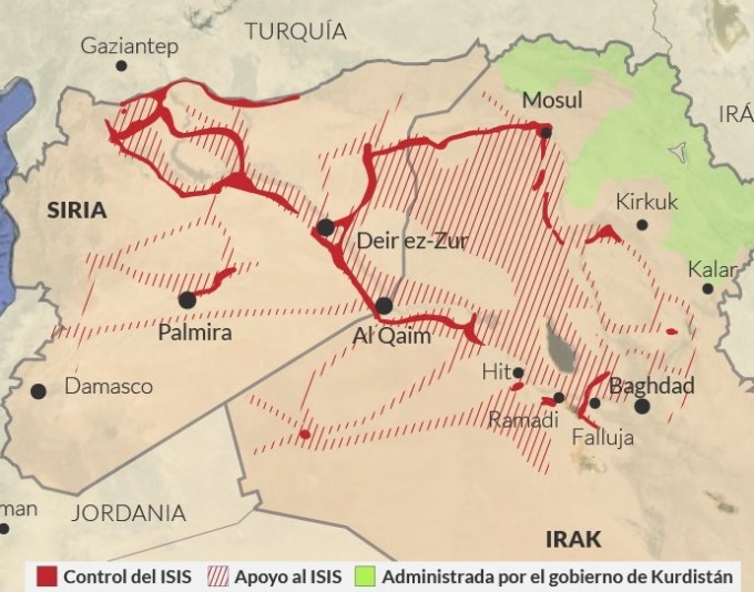 territorios tomados por isis